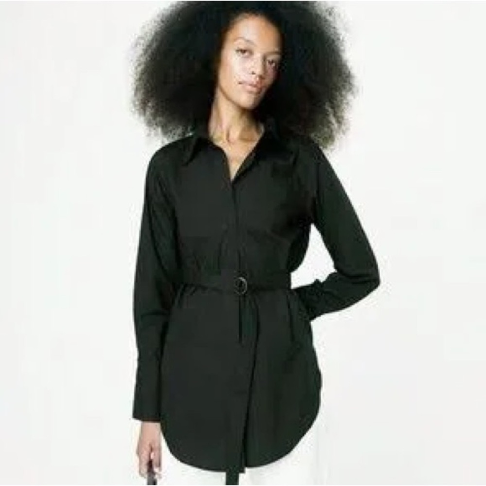 Banana Republic Cotton Poplin Belted Tunic Shirt